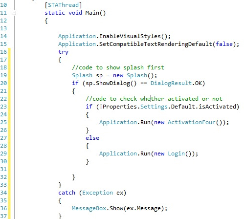 Show the activation form